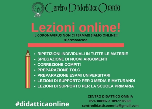 Didattica online: il Centro Didattico Omnia svolge le sue lezioni online!